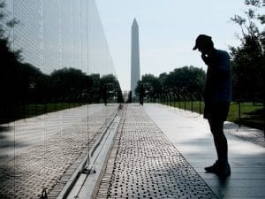 Vietnam Veterans with Washington Monument