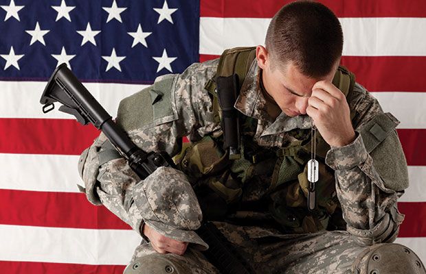 veterans diagnosed with ptsd flag