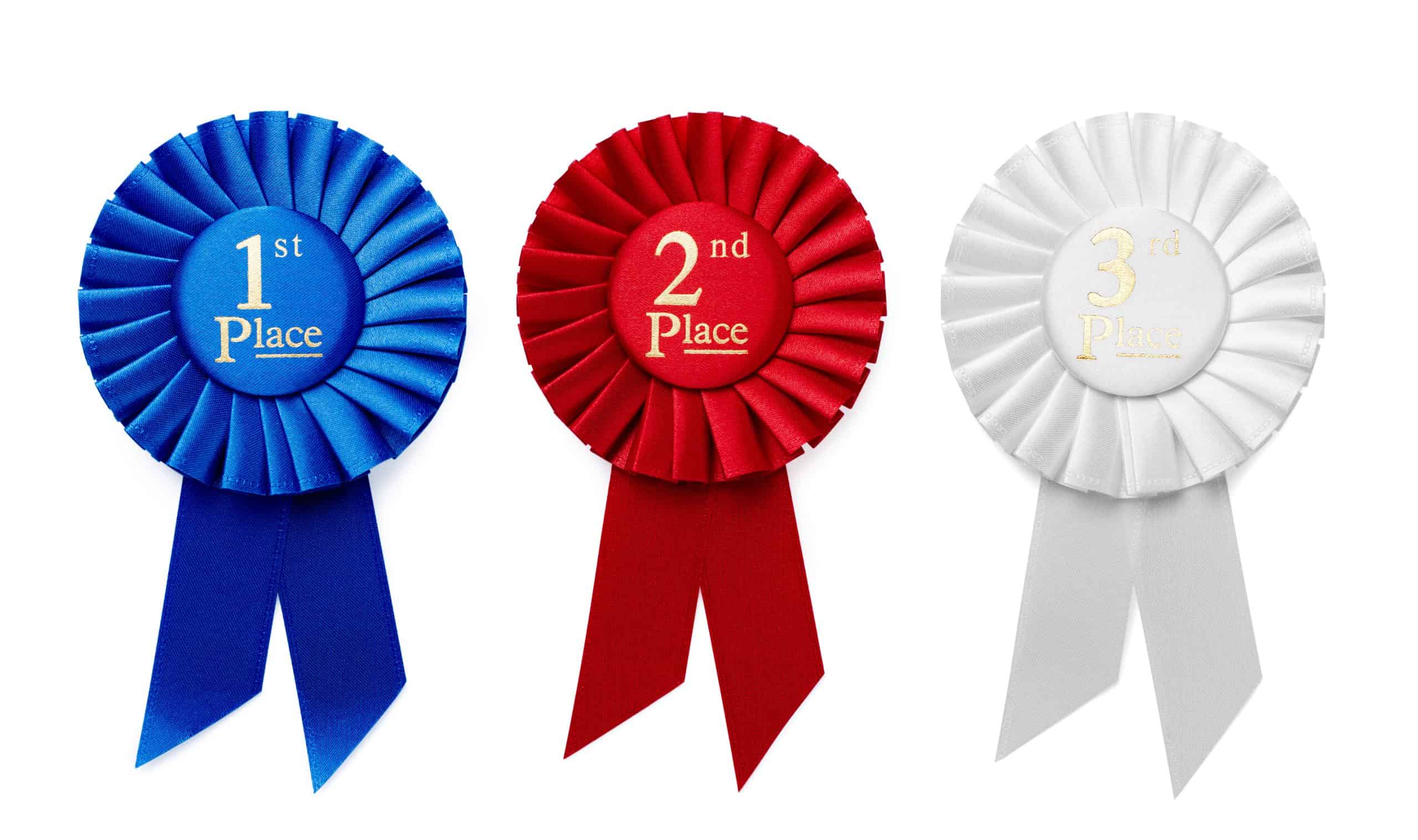 1st 2nd and 3rd place ribbon rosettes QHB6C6M scaled