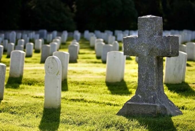 Headstones in a cemetery 