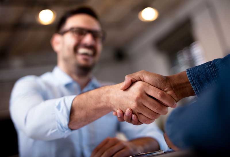 man shaking hands